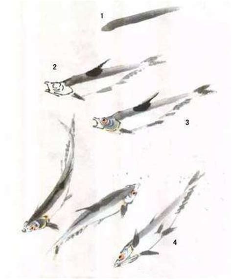 国画鱼的画法-露西学画画
