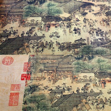 国藏文化 贵金属收藏品 故宫博物院发行《清明上河图》金渲彩绘版500g纯银