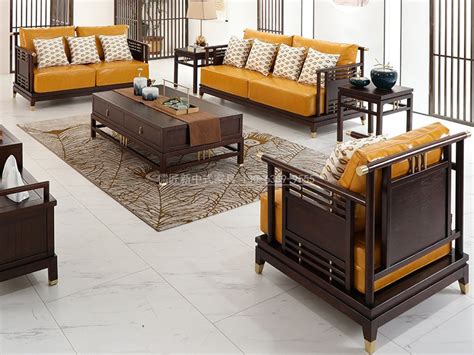 卫诗理新中式实木沙发整装现代简约布艺沙发1+2+3组合客厅家具H9-美间设计