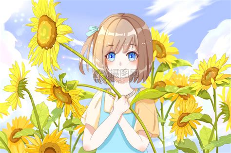向日葵少女图片