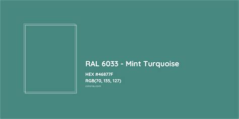RAL 6033 - Mint Turquoise Complementary or Opposite Color Name and Code ...