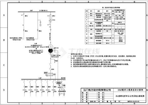 [江门]某10kV变电站公用电cad电气设计施工图纸_变电配电_土木在线