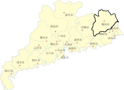 广东梅州位置图,广东梅州地理位置_大山谷图库