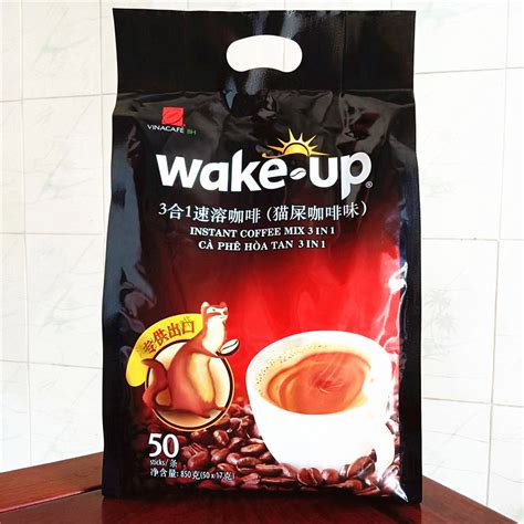 猫屎咖啡味威拿三合一wakeup袋装100条速溶咖啡粉越南进口官方旗_虎窝淘