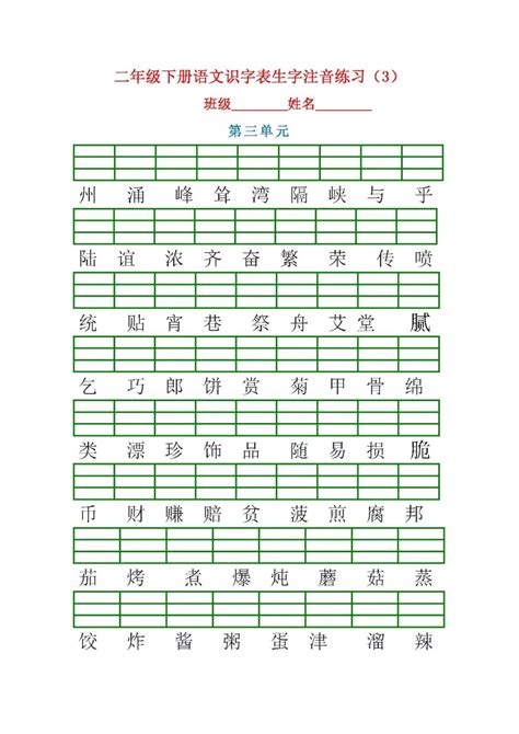 汉语拼音书写格式（四线三格的书写范本）