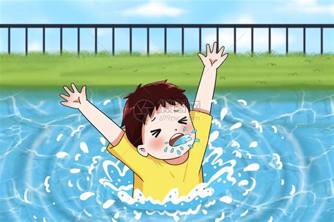 溺水的小孩插画图片下载-正版图片401770208-摄图网