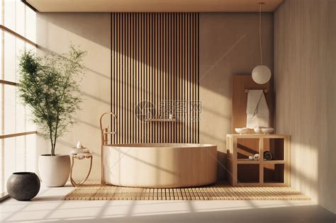 日系典型设计案例卫生间浴缸装修效果图 – 设计本装修效果图