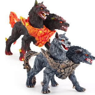 外贸出口古罗马神话动物地狱犬模型双头犬魔幻魔兽动物静态摆件-阿里巴巴