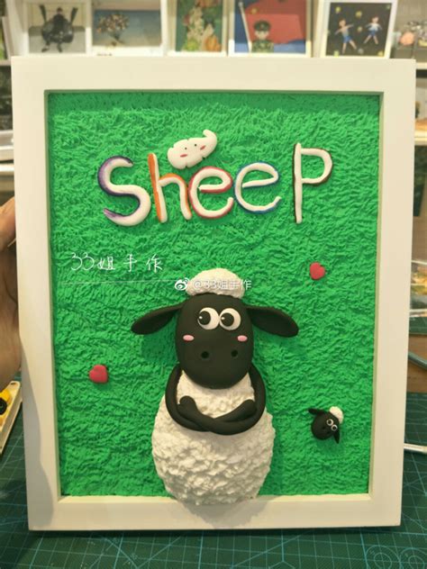 小羊肖恩儿童粘土DIY 相框画制作教程╭★ 肉丁网