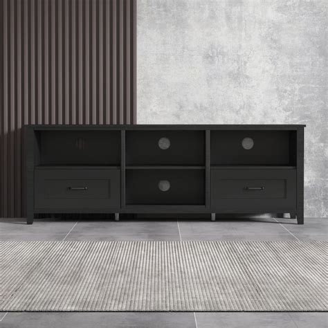 Classic Industrial Style 70" TV Stand with 2 Drawers & 4 High-Capacity ...