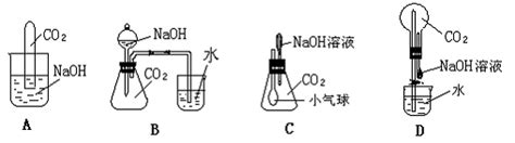 有些化学反应有明显的现象，有些化学反应必须借助一定的装置来判断反应是否发生。在探究CO2和NaOH是否发生化学变化时，某校化学探究小组的同学 ...