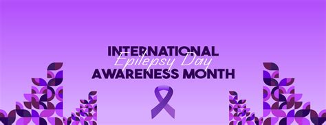 International Epilepsy Day banner with geometric ornament. Raising ...