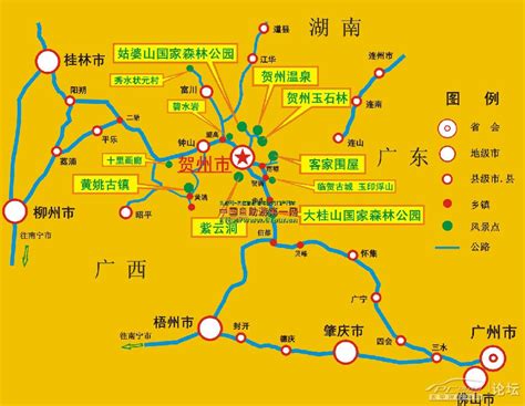 贺州市标准地图（旅游版）_贺州地图库_地图窝