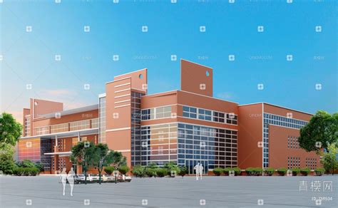 学校办公楼3D模型3dmax素材免费下载_红动中国