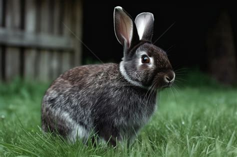 黑兔子黑色宠物家畜哺乳动物白色高清图片下载-正版图片321131150-摄图网