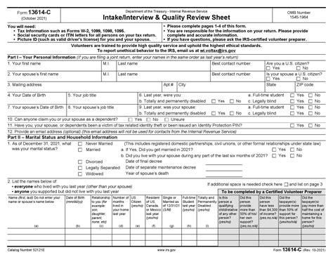 IRS Form 13614-C ≡ Fill Out Printable PDF Forms Online