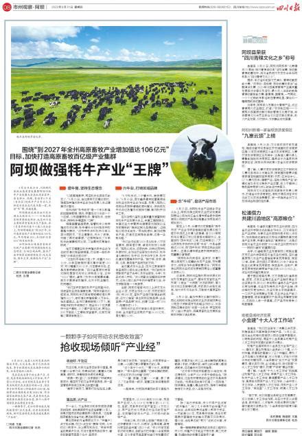 阿坝做强牦牛产业“王牌”---四川日报电子版