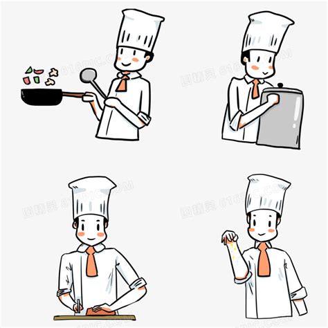 手绘卡通厨师简笔画图片免费下载_PNG素材_编号13gim76w6_图精灵