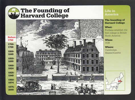 THE FOUNDING OF HARVARD COLLEGE 1636 University GROLIER STORY OF ...
