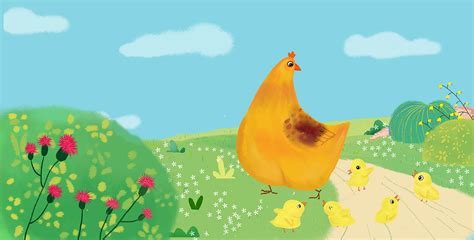 小鸡和狐狸幼儿园绘本故事-PPT模板-心宜办公