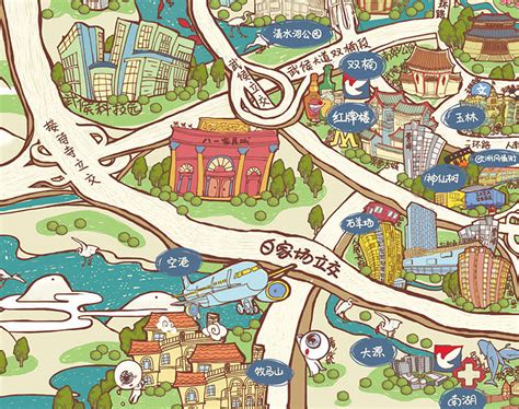 北京中山公园手绘地图导览图|插画|创作习作|由程程yoyo - 原创作品 - 站酷 (ZCOOL)
