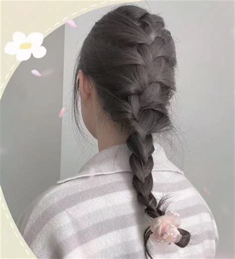 中长发鱼骨辫图片