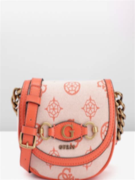 Buy GUESS Brand Logo Woven Design Half Moon Sling Bag - Handbags for ...