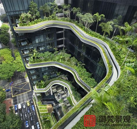 园林蓝天上层叠式空中花园豪华小高层住宅图片免费下载_红动中国