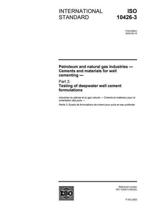 ISO 10426-3:2003 - Petroleum and natural gas industries — Cements and ...