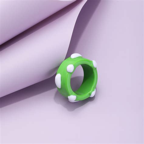 欧美跨境新款个性卡通拼接2圆点戒指时尚简约可爱风白点戒指指环-阿里巴巴