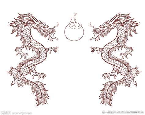 双龙戏珠插画,动物素材,设计素材,设计,汇图网www.huitu.com