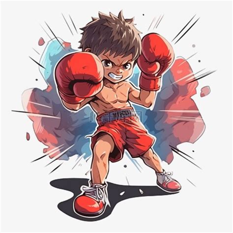 拳击卡通亚运会手绘元素素材图片免费下载-千库网