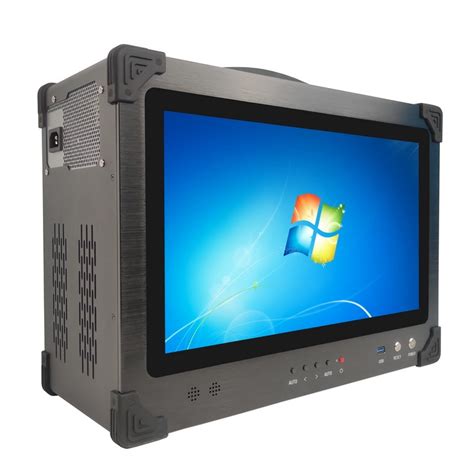 4u铝合金面板 黑白双色4U工控服务器机箱带8.9寸液晶屏带键盘一体机视频图形工控机箱
