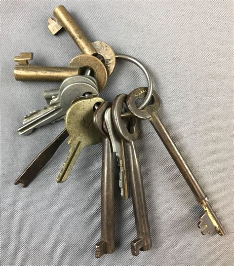 Group of vintage skeleton keys and more