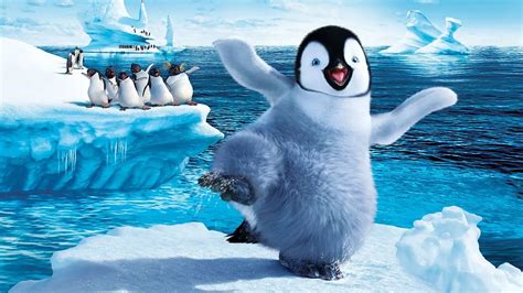 卡通可爱快乐的大脚企鹅图片免费下载_红动中国