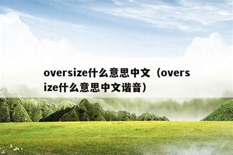 oversize什么意思中文(oversize什么意思中文网络)-找谱网