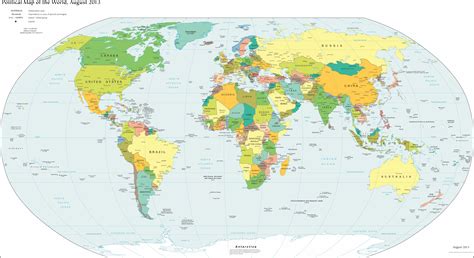 世界地图英文版 - 高清版大图 - 八九网
