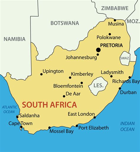 Get Map Of South Africa Free Vector - Www