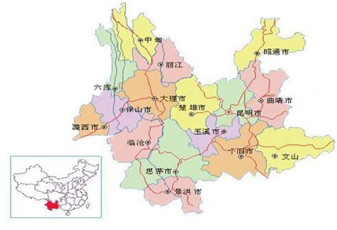 云南地图图片