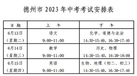 德州2023年中考考试安排表 德州市区中考交通管制路段时间-闽南网