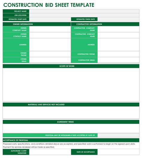 Bid Proposal Template - download free documents for PDF, Word and Excel