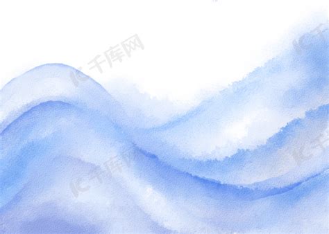 蓝色水痕水彩壁纸背景图片免费下载-千库网