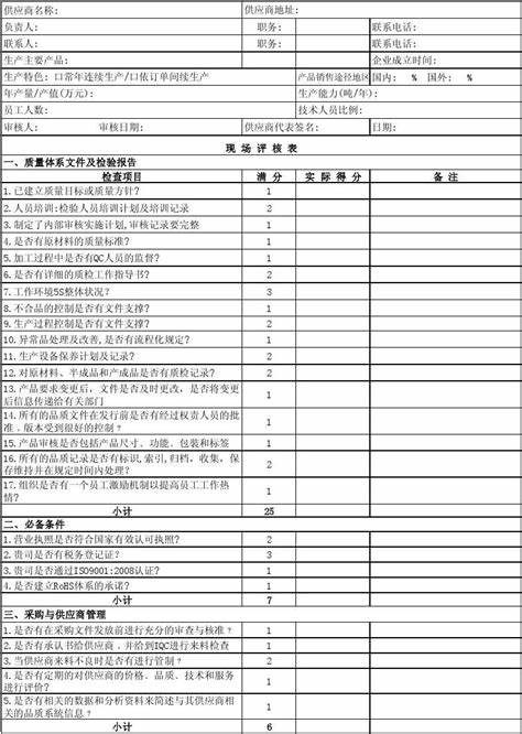 供应商稽核报告怎么填写