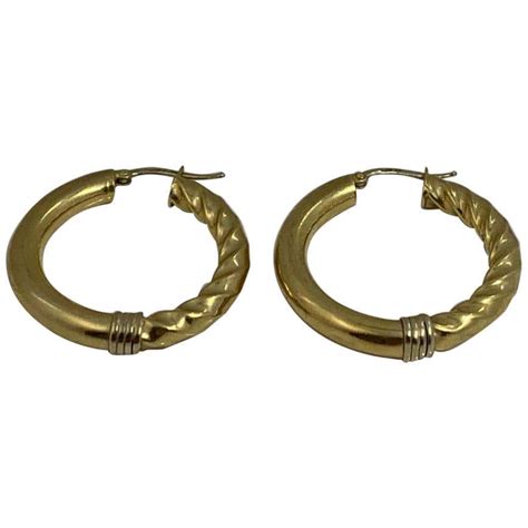14 Karat Gold Medium Hoop Earring, 8.3 Grams For Sale (Free Shipping ...