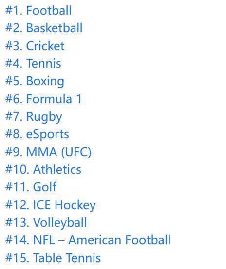 世界十大运动排名，世界十大运动排名篮球排第几_速网百科