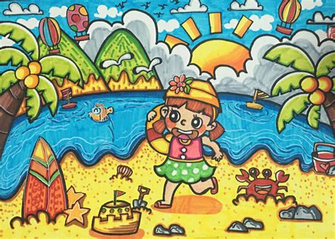 儿童画 夏天 - 堆糖，美图壁纸兴趣社区