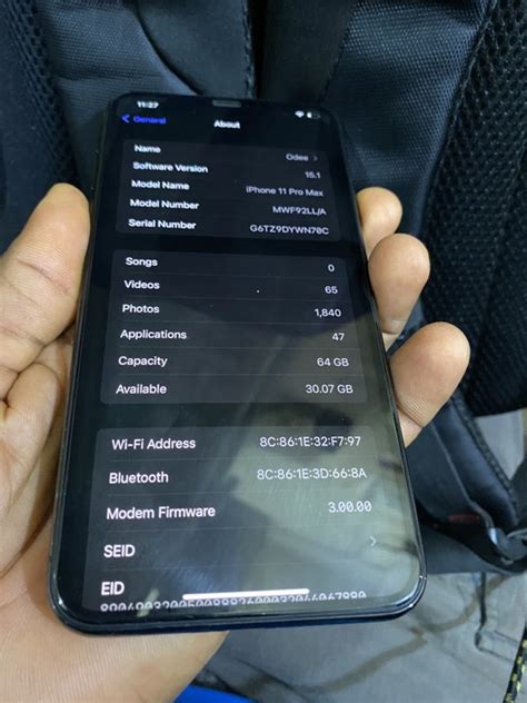Iphone 11 Pro Max 64gb With Face Id 370kk Battery Health 83% ...