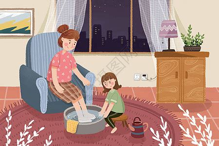 小孩和妈妈一起做家务插画图片下载-正版图片401711493-摄图网