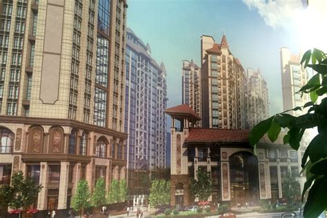 小高层住宅楼建筑效果图PSD素材免费下载_红动中国