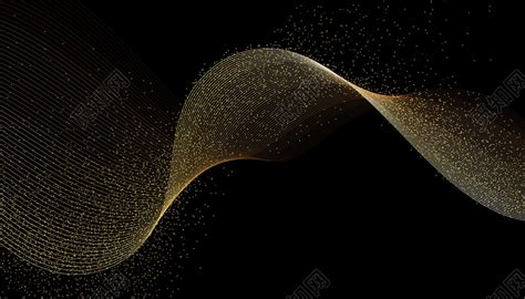 黑色黑金色质感大气矢量科技粒子飘散抽象线条背景免费下载 - 觅知网